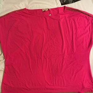 Michael Kors pink and gold bead 2x top. NWT